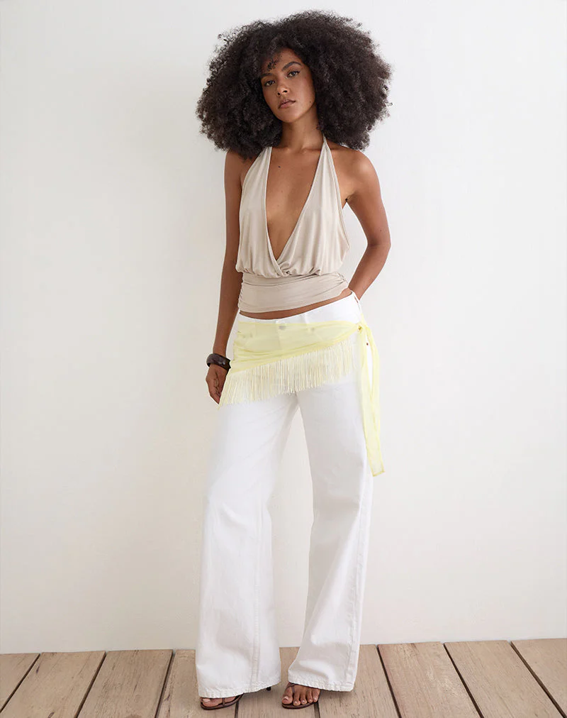 Sanela Sarong in Lemon with Vintage Bloom Embroidery - Image 4