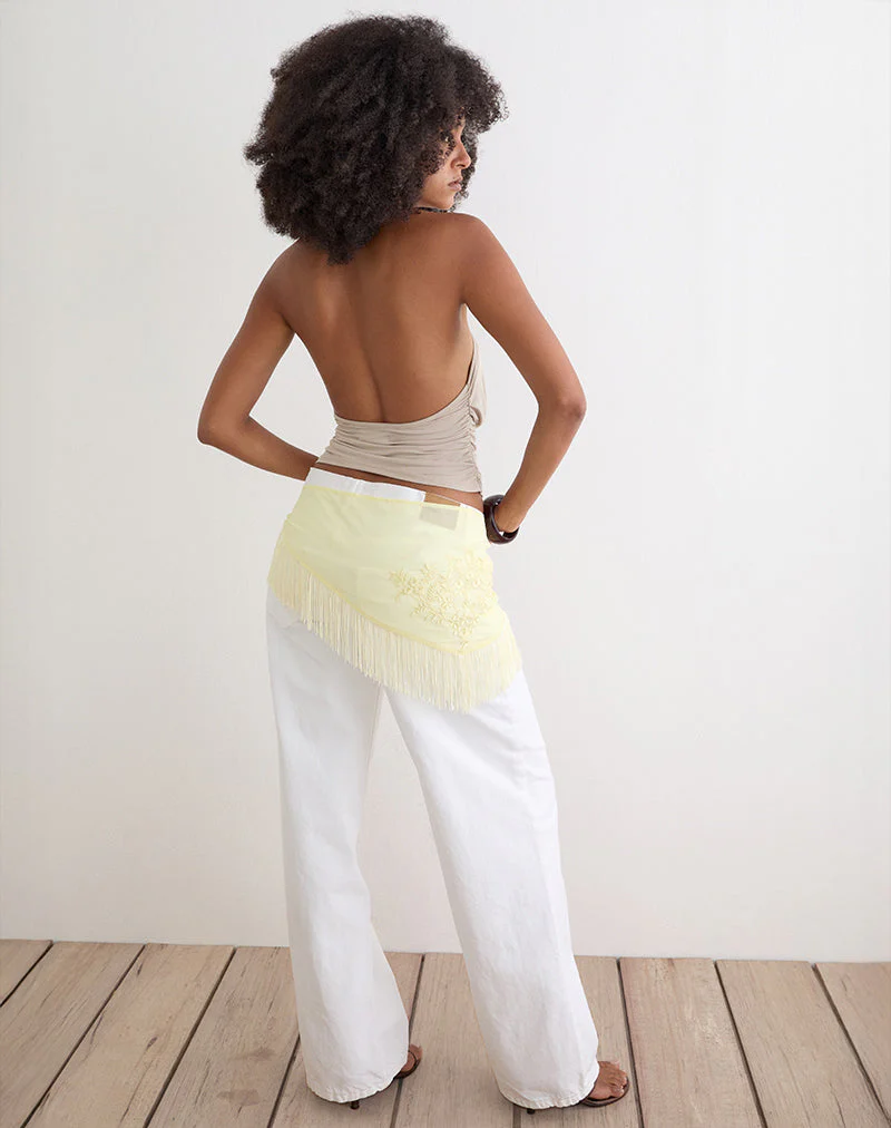 Sanela Sarong in Lemon with Vintage Bloom Embroidery - Image 5