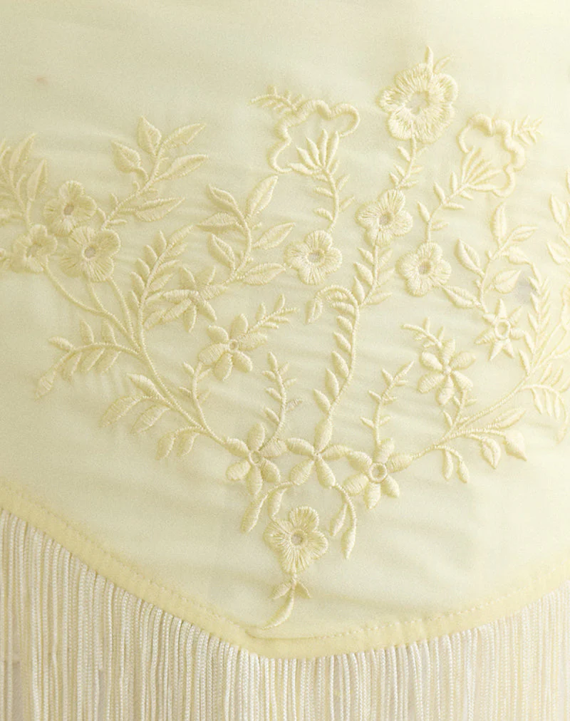 Sanela Sarong in Lemon with Vintage Bloom Embroidery - Image 8