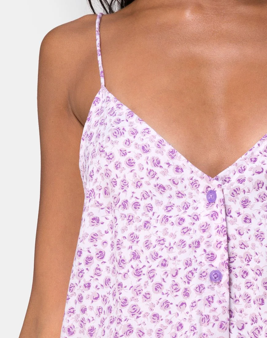 Sanna Slip Dress in Ditsy Rose Lilac - Image 5