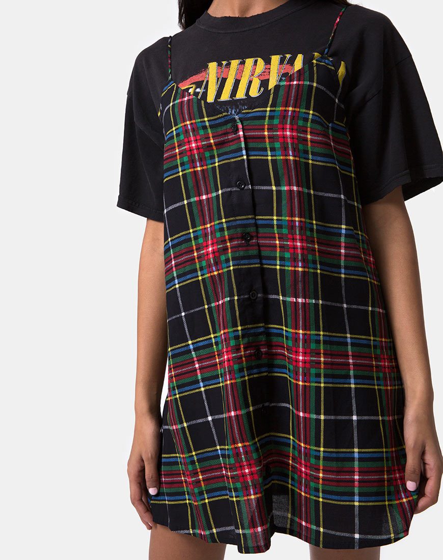 Sanna Slip Dress in Plaid Red Green Yellow and Black - Image 7