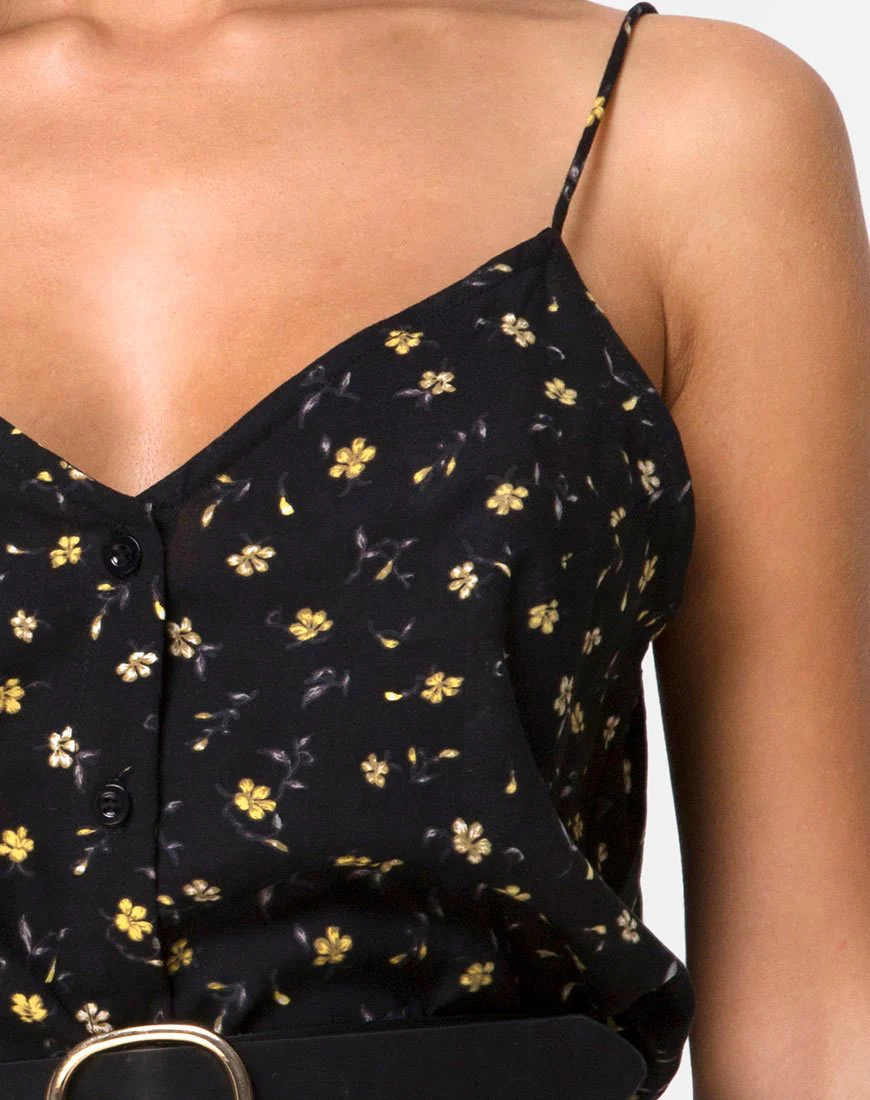 Sanna Slip Dress in Pretty Petal Black - Image 5