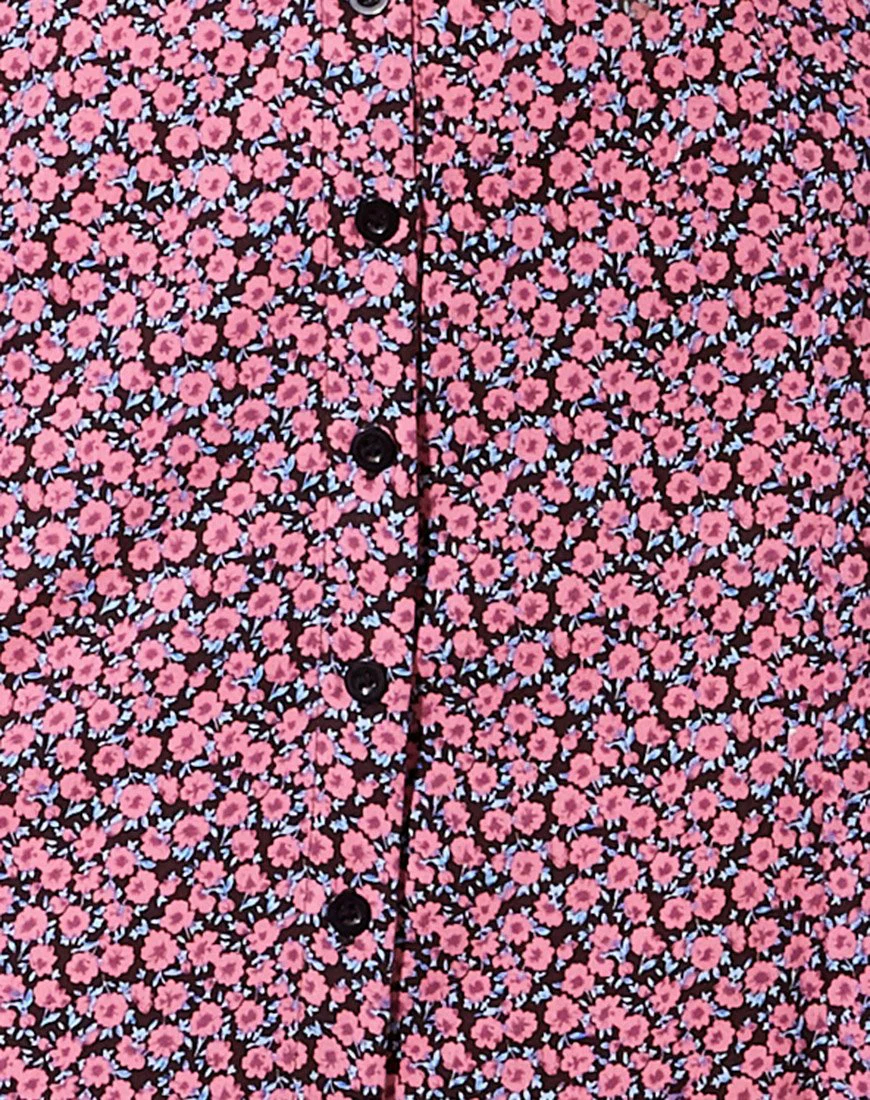 Sanya Midi Skirt in Floral Fun Pink - Image 5