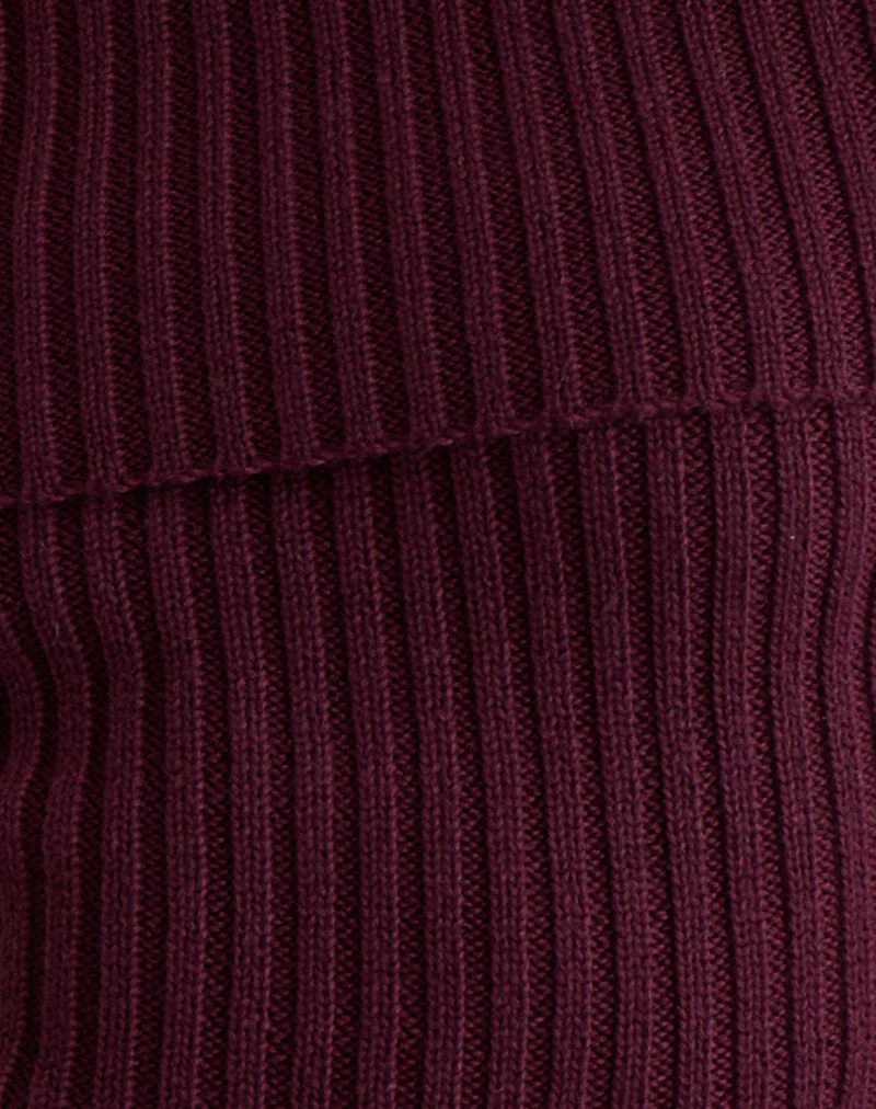 Saskia Bardot Bow Back Top in Dark Cherry - Image 6