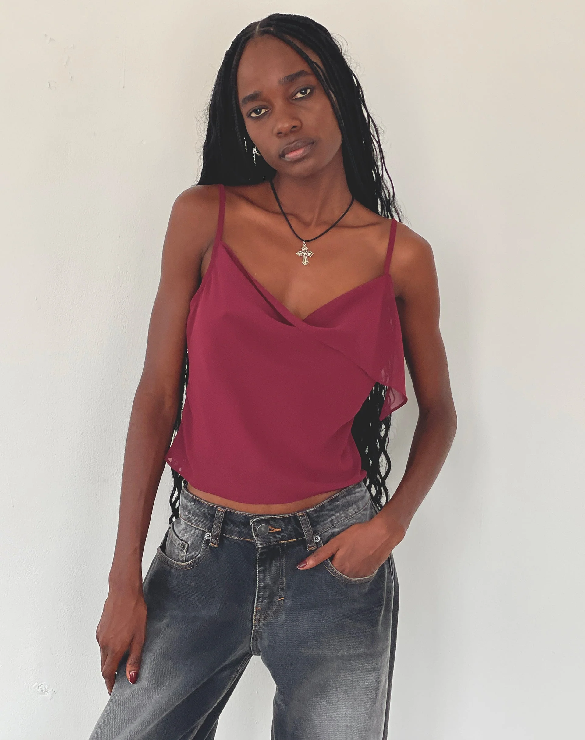 Satisha Top in Chiffon Plum - Image 5