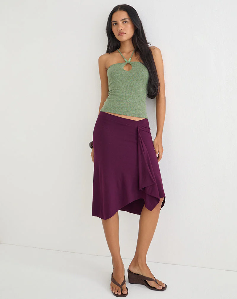 Satuna Top with Beads in Shimmer Knit Sage Green - Image 3