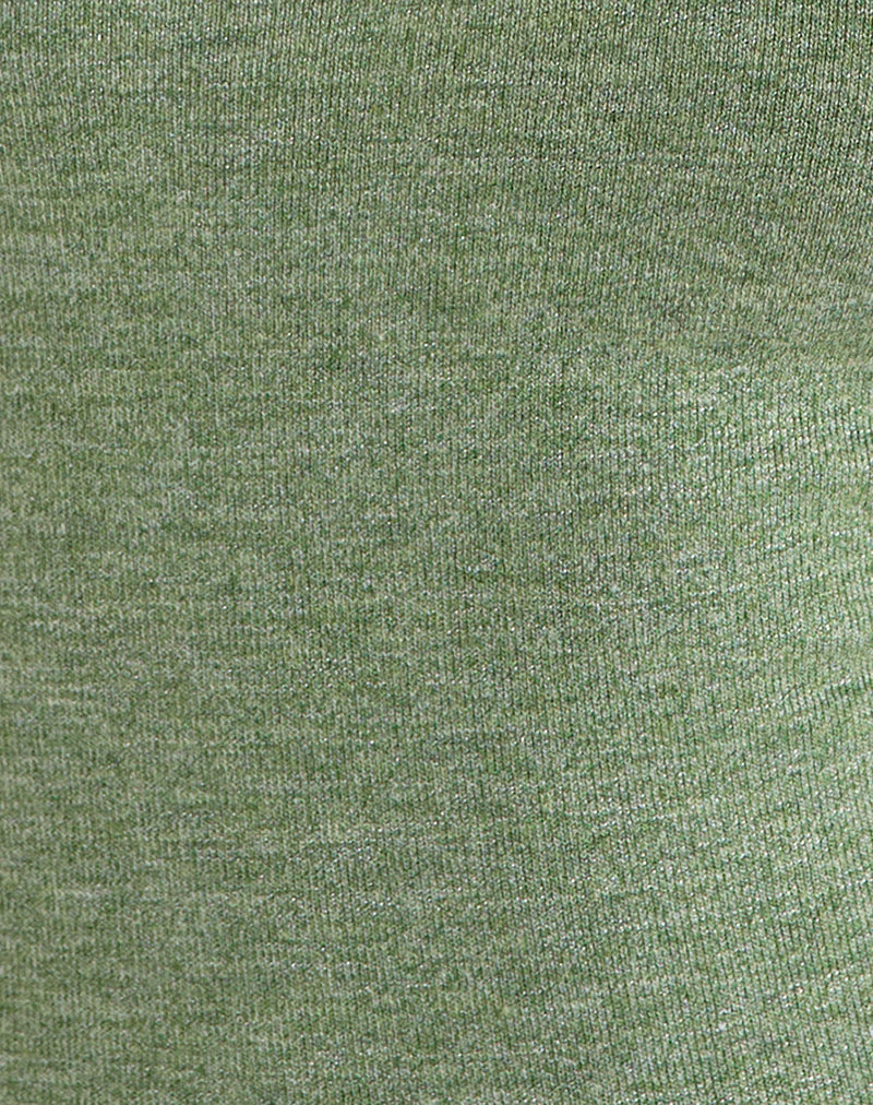 Satuna Top with Beads in Shimmer Knit Sage Green - Image 6
