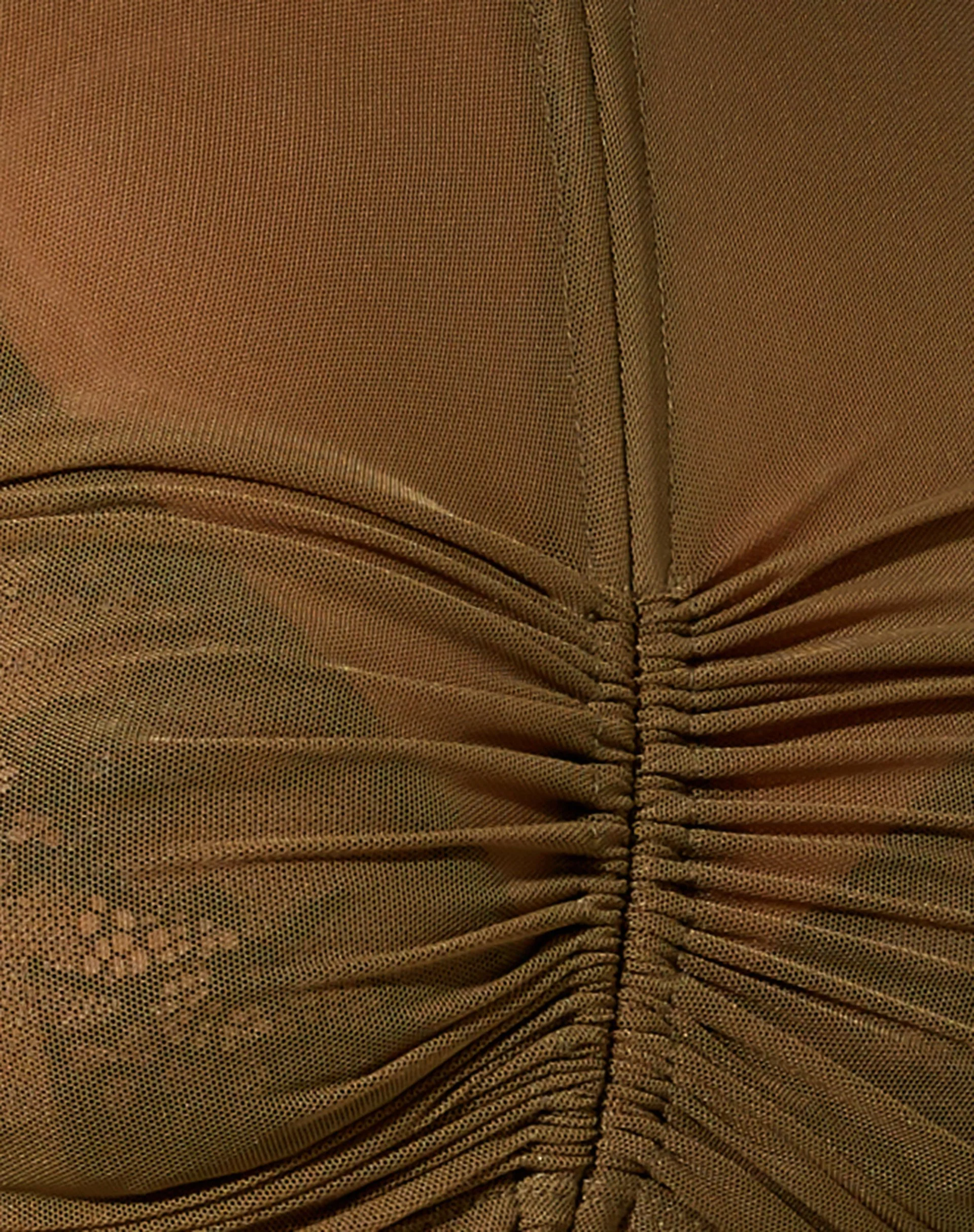 Sauja Crop Top in Mesh Khaki Green - Image 6