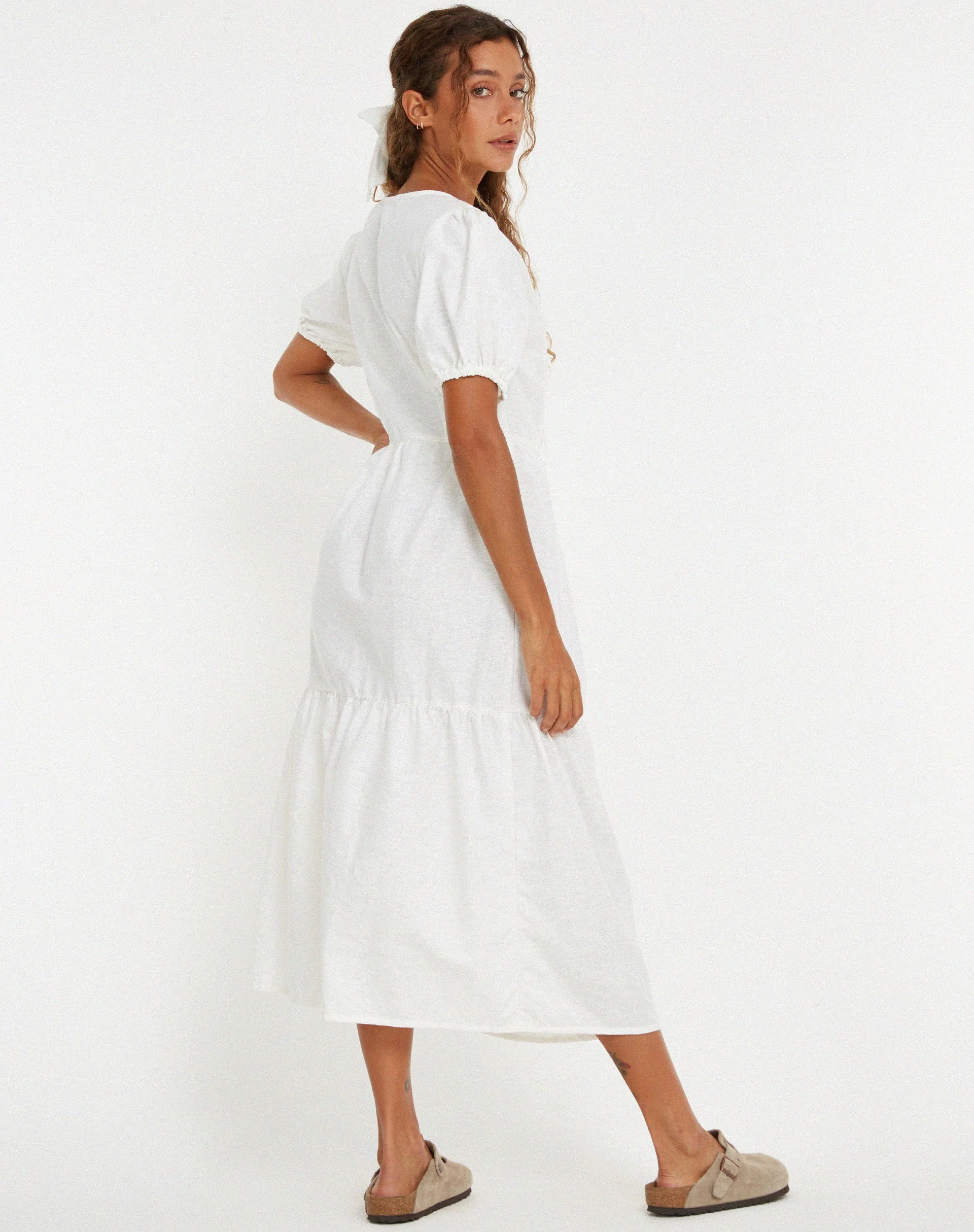 Sawyer Midi Dress in White - Image 3