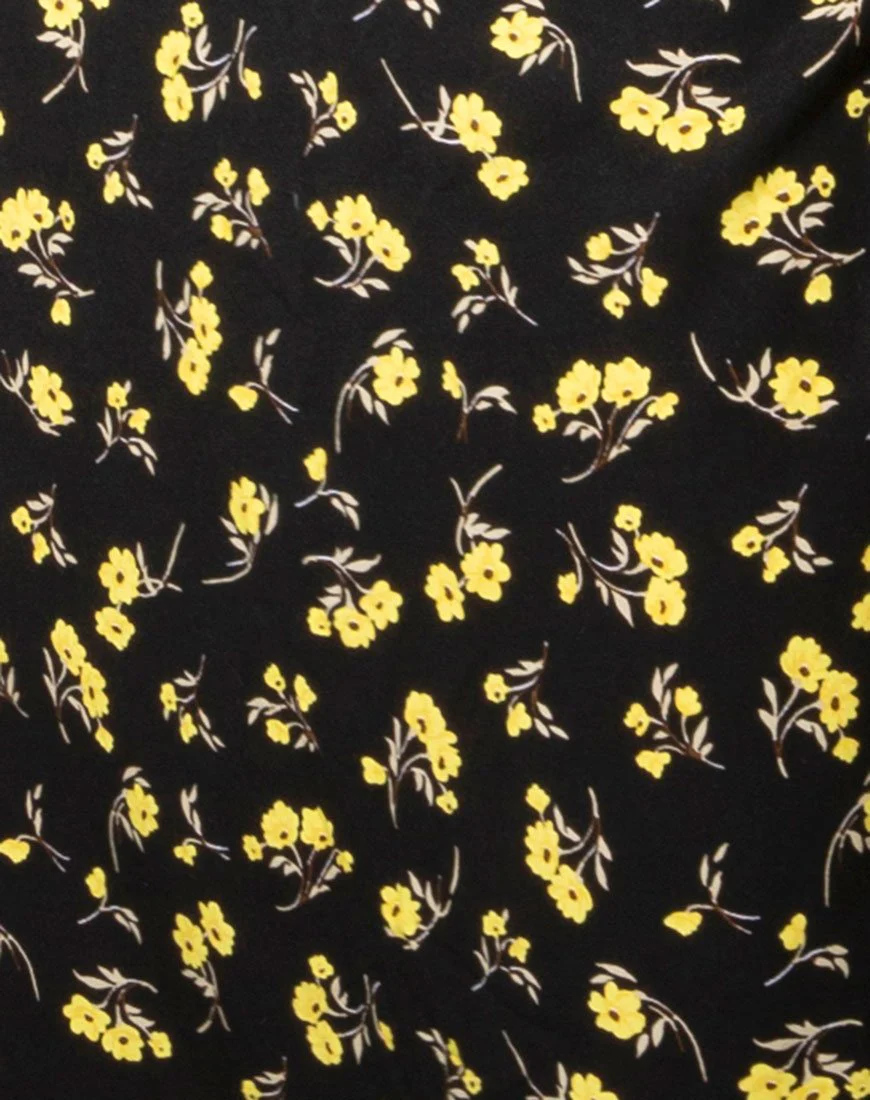 Sayan Maxi Skirt in Buttercup Black and Yellow - Image 5