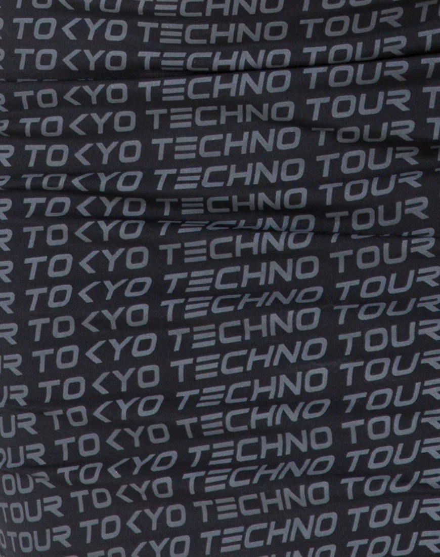 Selah Bodycon Dress in Tokyo Techno Tour Black - Image 5