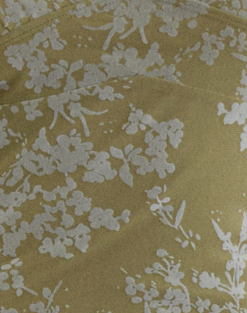 Selayu Midi Dress in Moss Petal Olive - Image 5