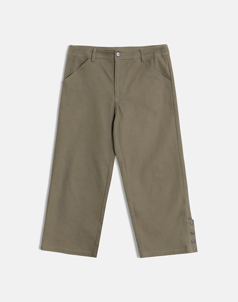 Selesa Capri Trouser in Twill Khaki - Image 6