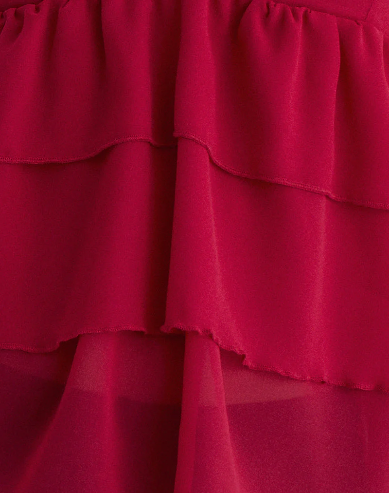 Selvina Frill Cami Top in Red - Image 7