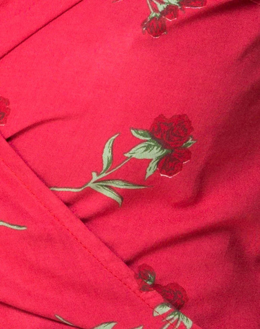 Sepra Wrap Top in Rouge Rose Pink - Image 5