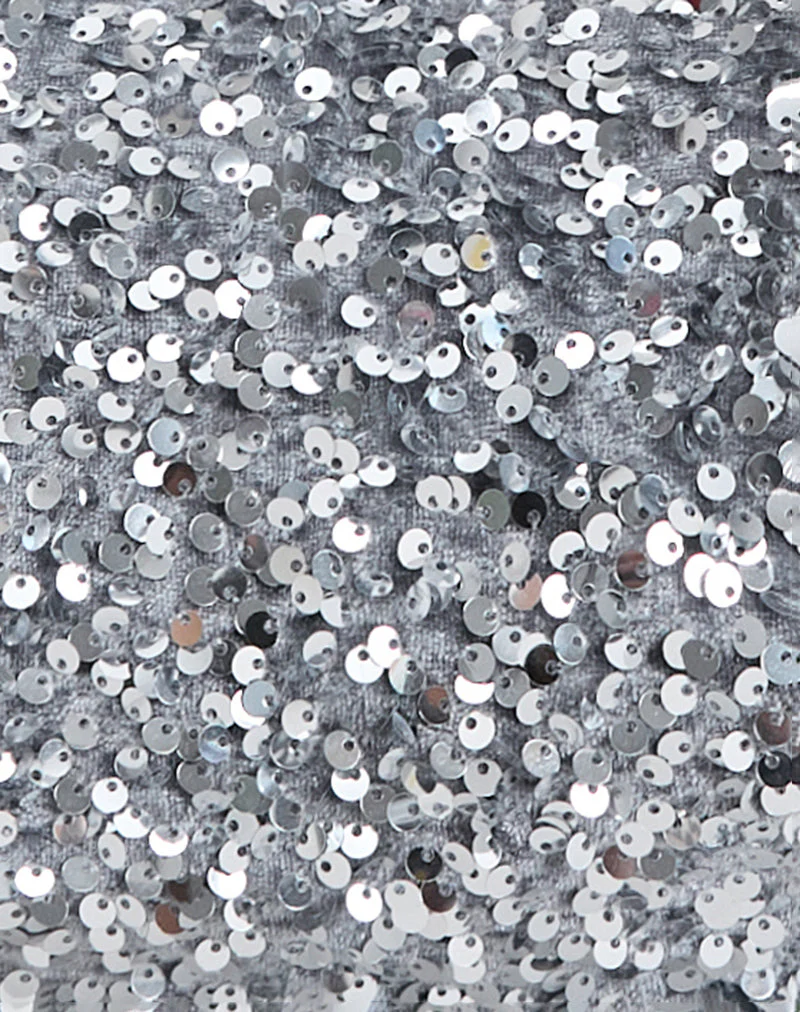 Sequin Hobo Bag in Silver - Image 6
