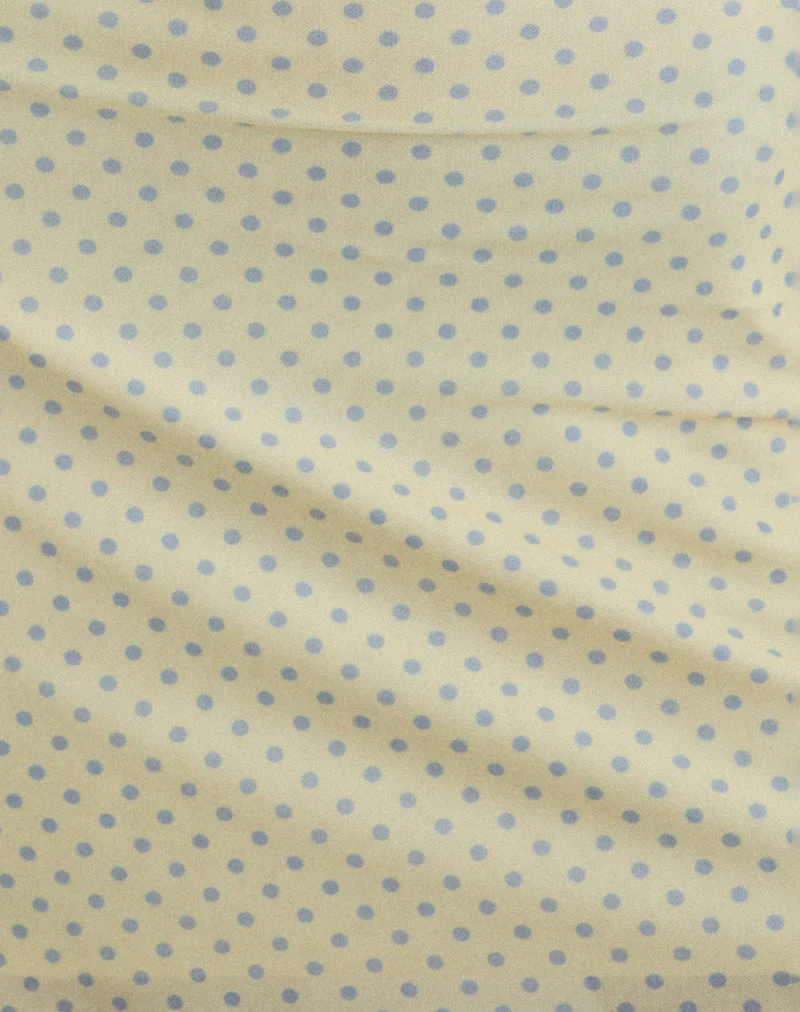Sevila Mini Dress in Yellow with Compact Grey Polka - Image 6