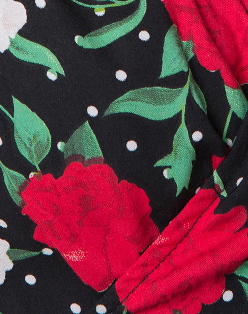 Shaab Skater Dress in Polka Rose Black - Image 4