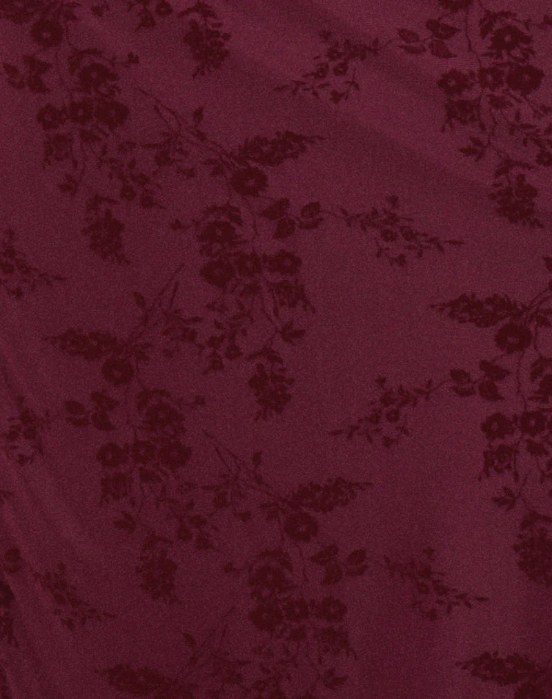 Shaleed Maxi Dress in Botanical Flower Maroon - Image 6