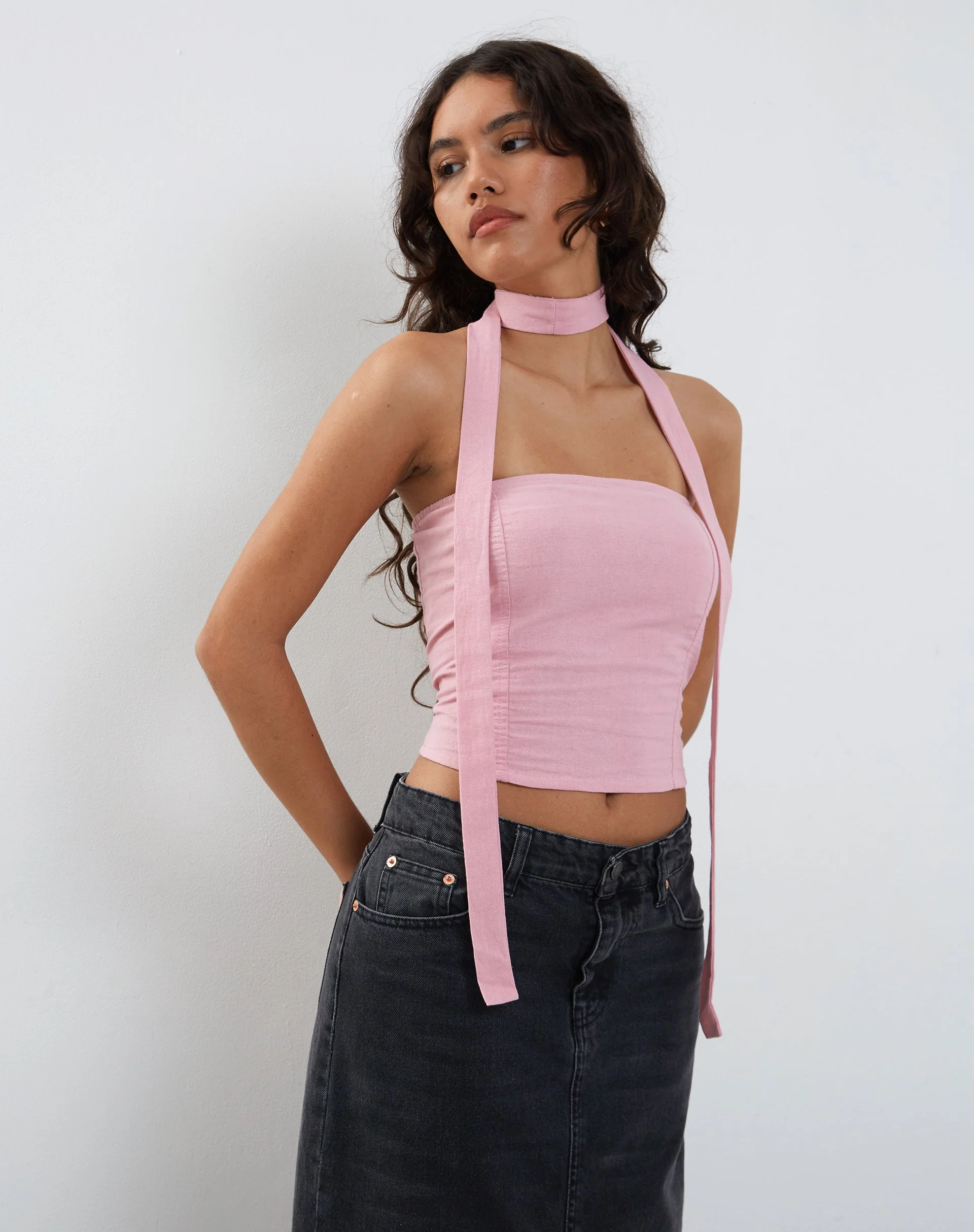 SHALOE TOP AND SCARF SET FLAMINGO PINK