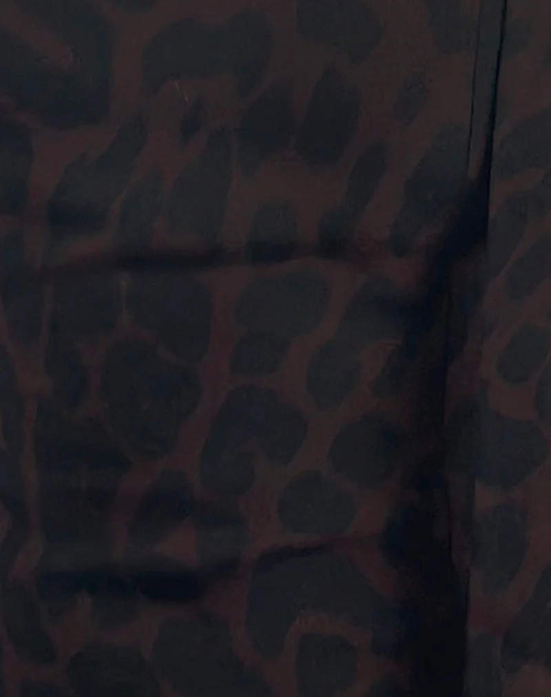 Shaloe Bandeau Top and Scarf in Brown Oversized Jaguar - Image 7