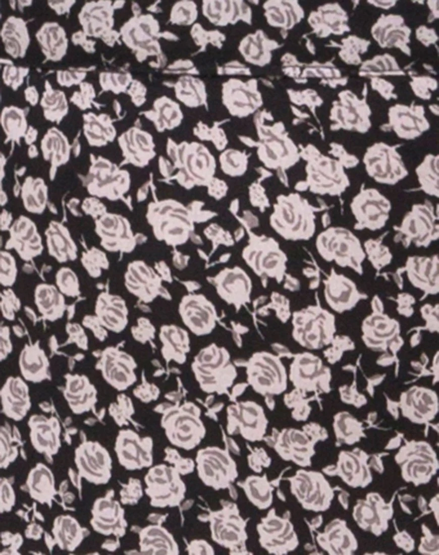 Shayk Maxi Skirt in Ditsy Rose Black - Image 8