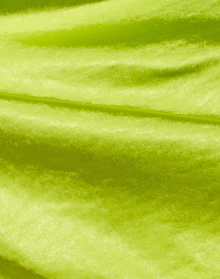 Shenka Mini Skirt in Satin Lime Green - Image 6