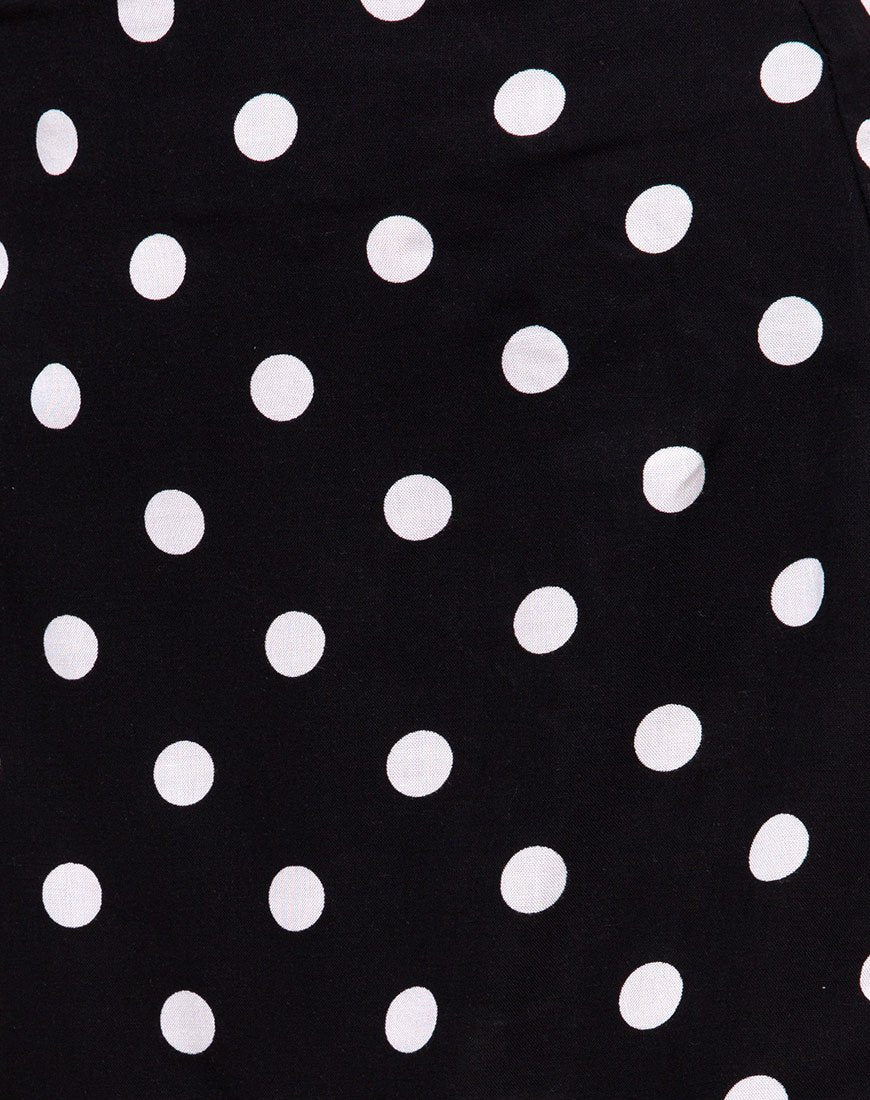 Sheny Mini Skirt in 80's Polka Black - Image 6