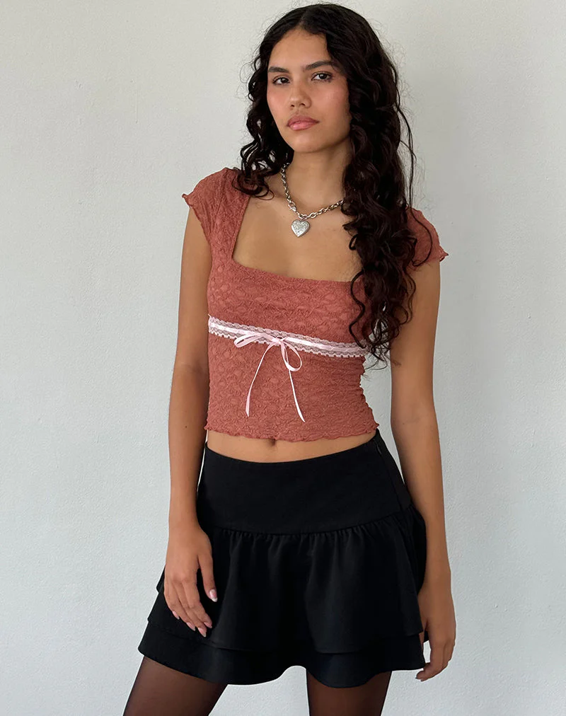 Sherine Lace Top in Withered Rose - Image 3