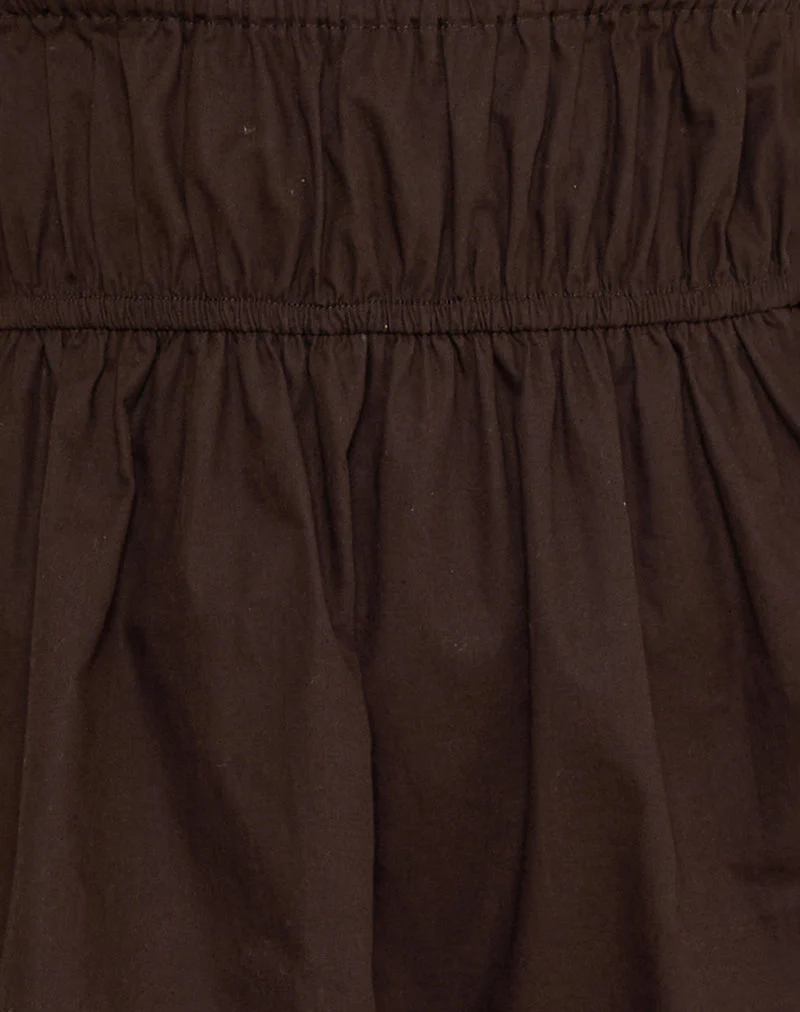 Shoyo Frill Mini Dress in Bitter Chocolate - Image 5