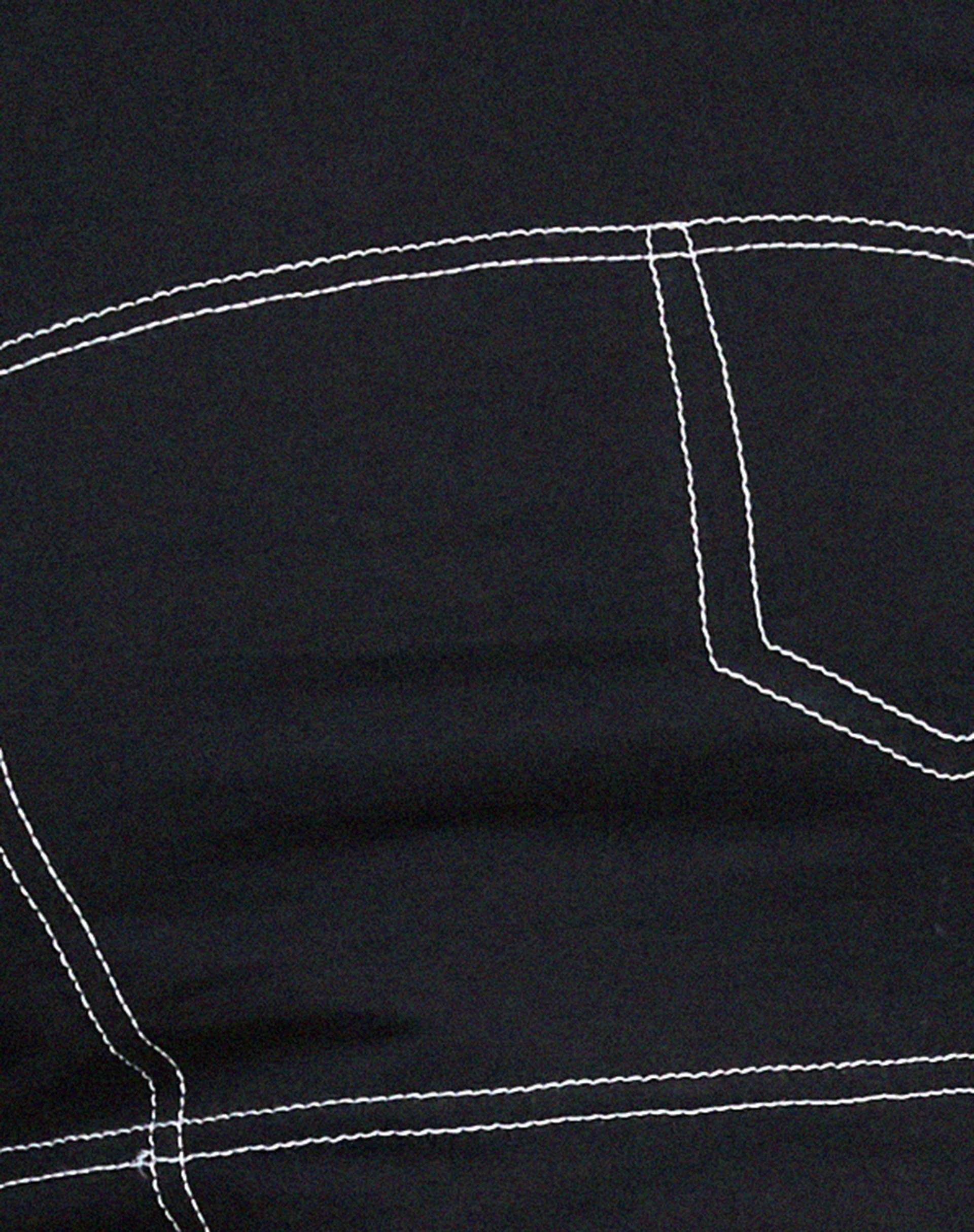 Shyla Cropped Tee in Black with White Stitch - Image 6