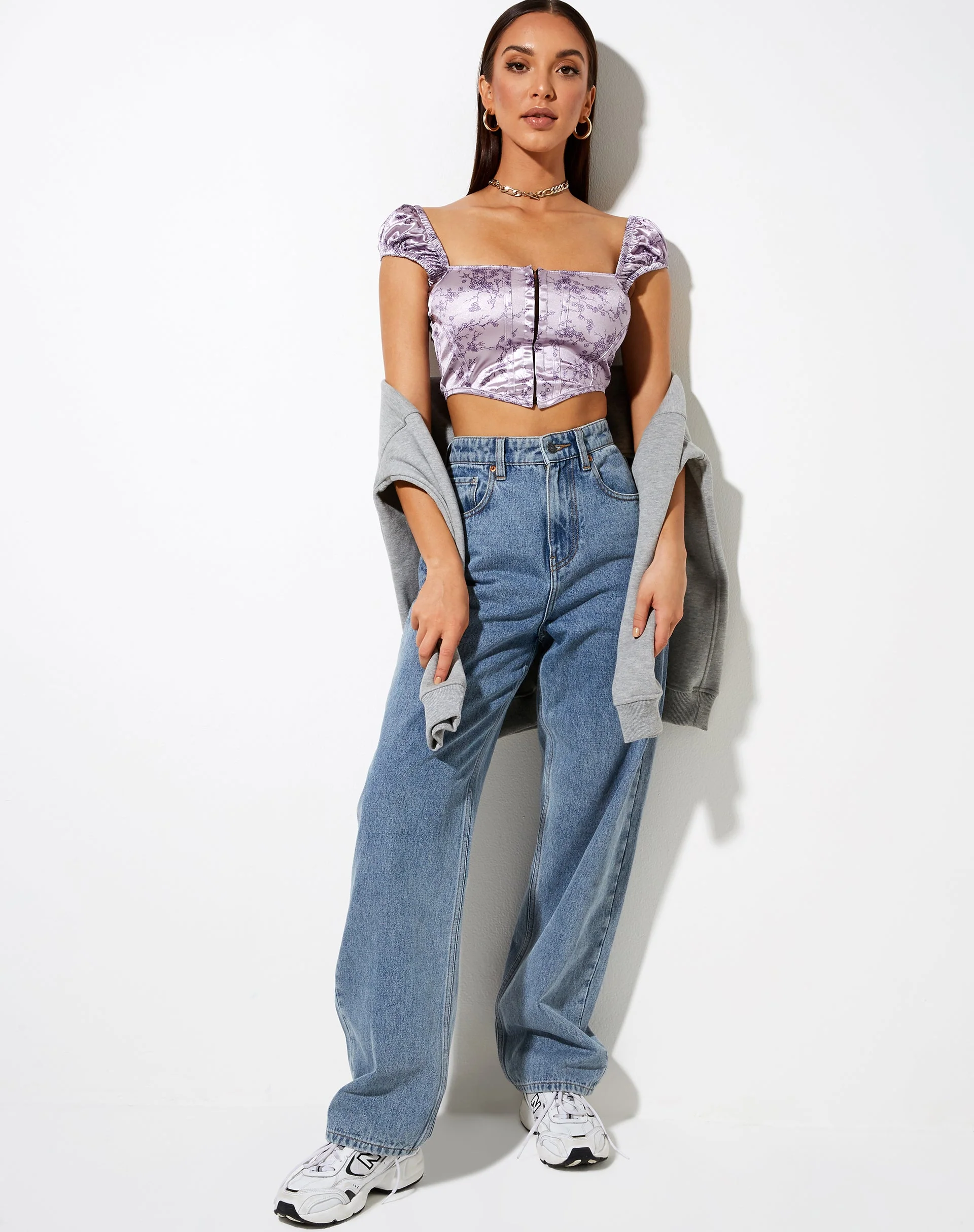 Silicia Corset Top in Sakura Blossom Lilac - Image 3