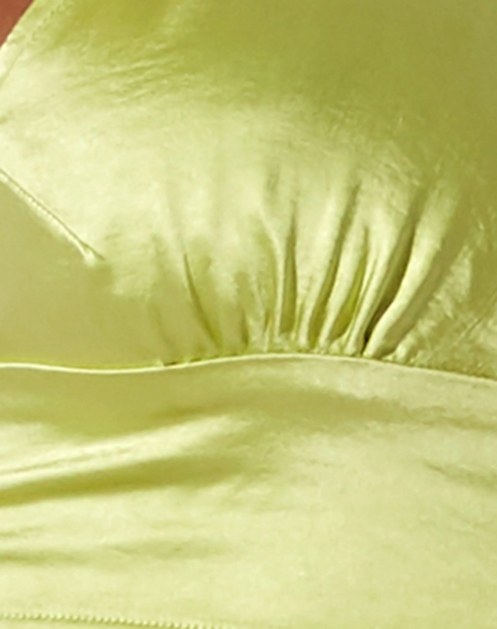 Silta Crop Top in Satin Lime Green - Image 7