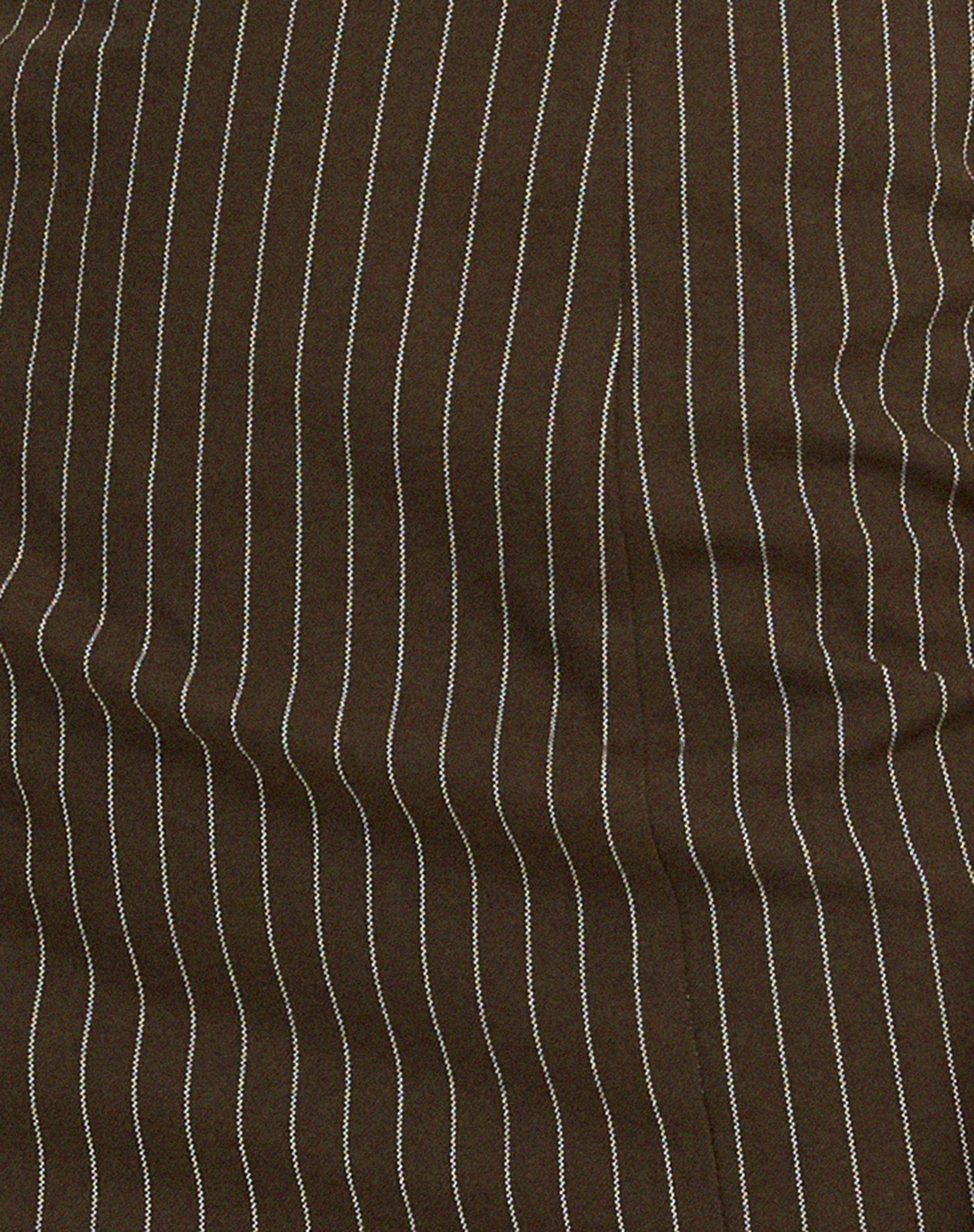 Siria Bandeau Dress in Pinstripe Brown - Image 6
