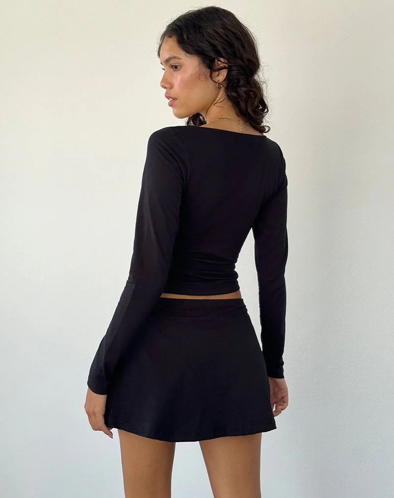 Sisil Long Sleeve Top in Black - Image 5