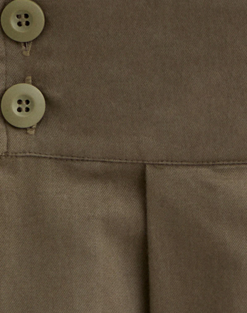 Sixty Skirt in Cotton Light Twill Khaki - Image 6