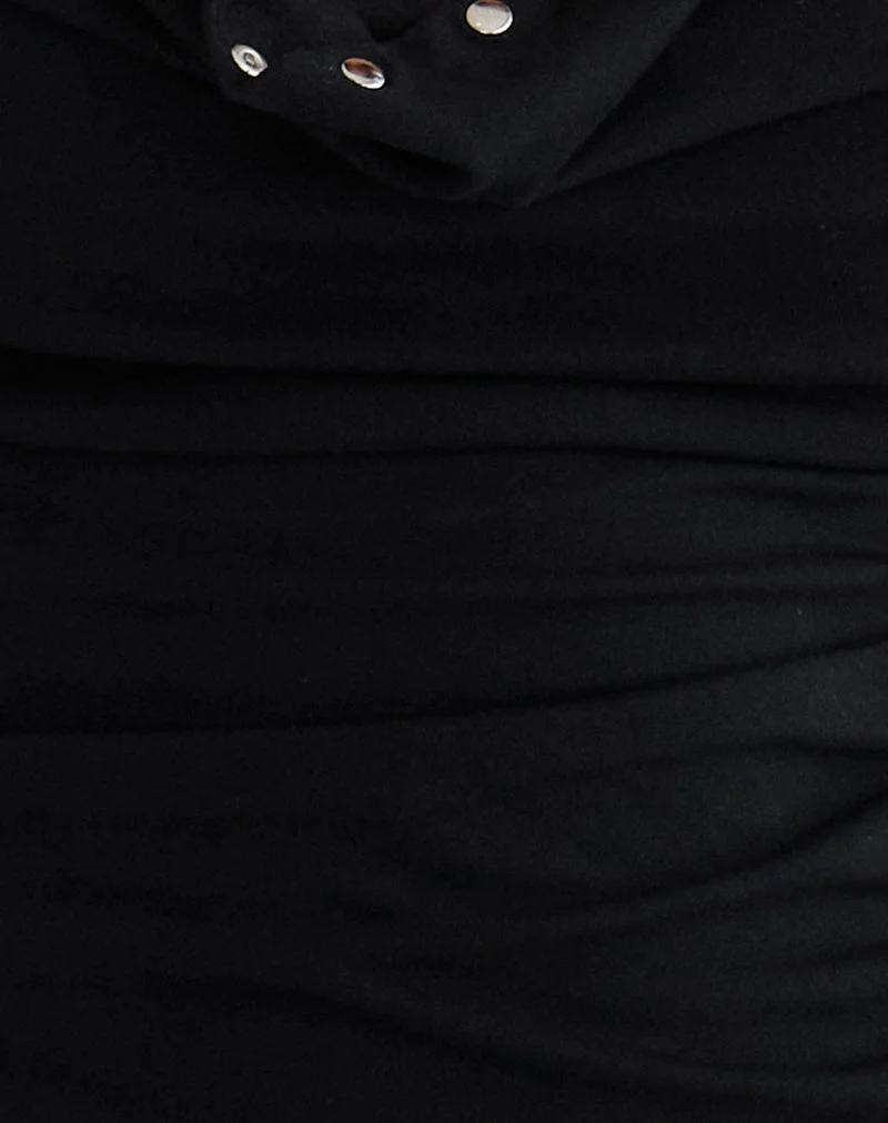 Slater Studded Top in Rayon Jersey Black - Image 6