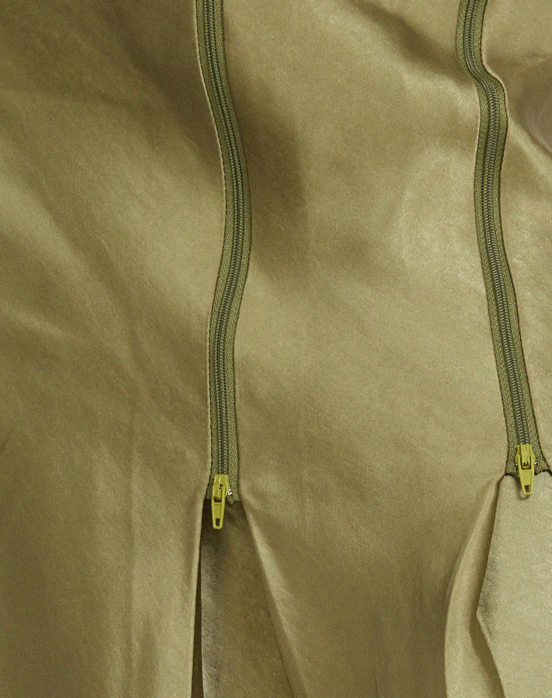 Slaza Midi Skirt in Satin Olive - Image 6