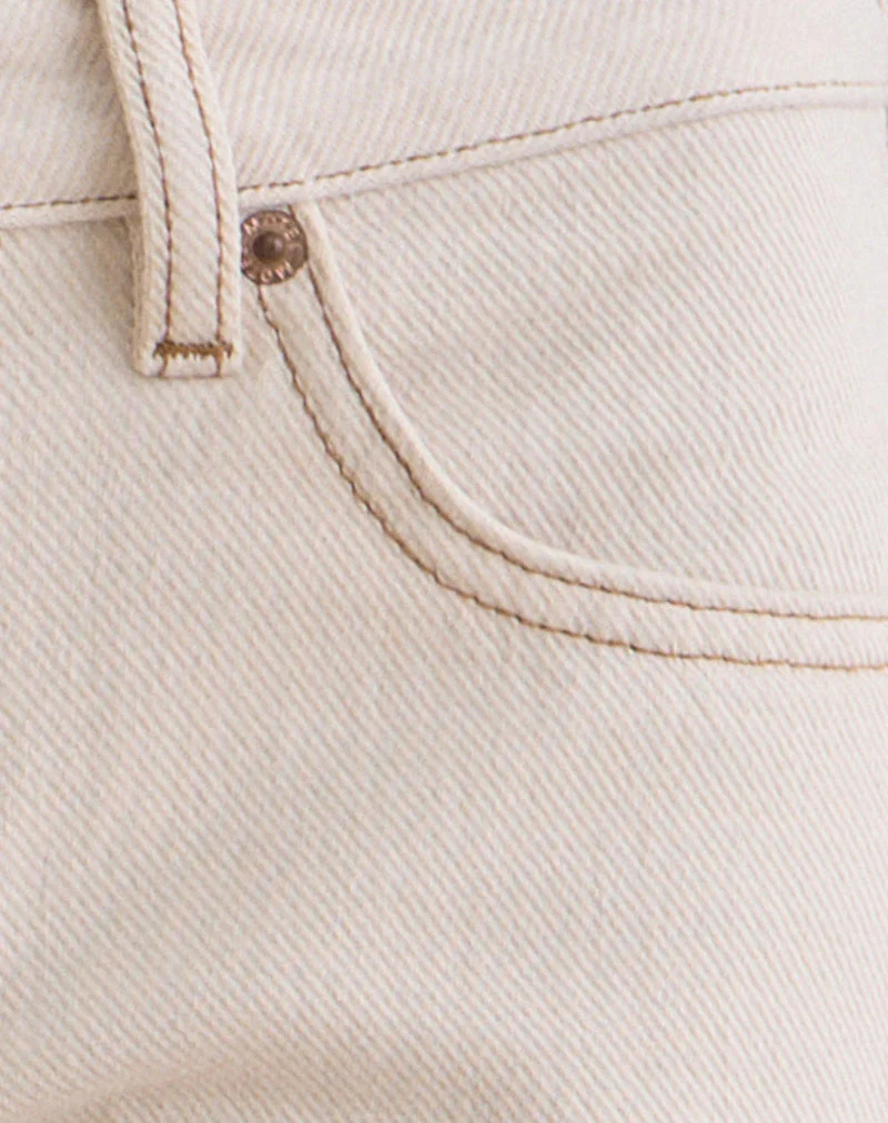 Low Rise Slouchy Flare Jeans in Twill Off White - Image 8