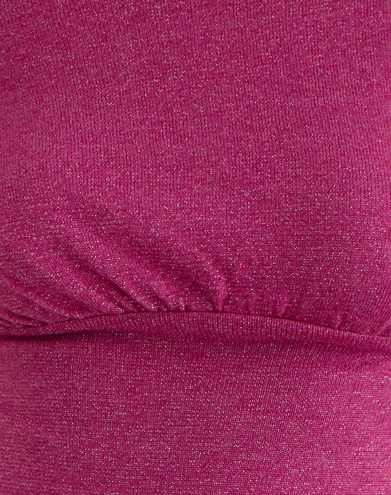 Sojin Top in Lurex Pink with Eyelets - Image 6