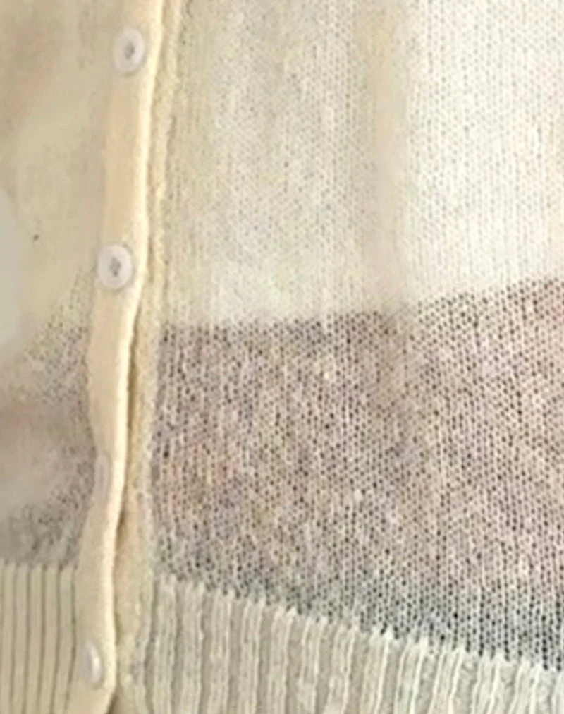 Solana Light Knit Cardigan in Ivory - Image 6