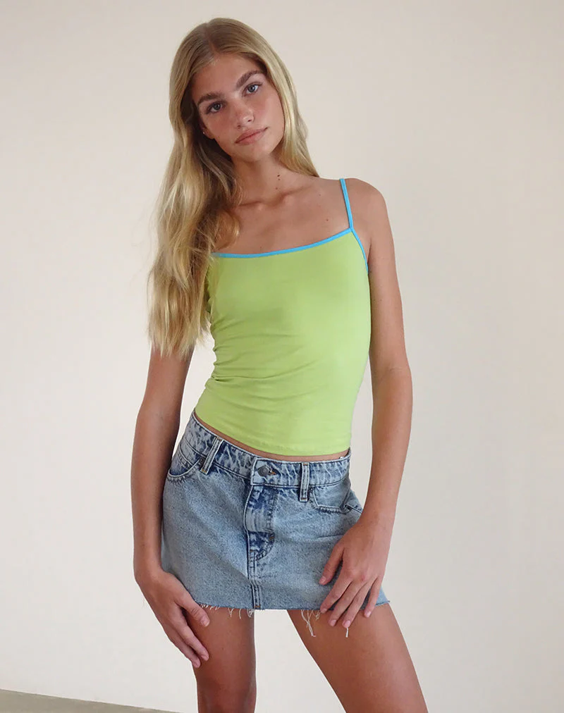Solani Top in Green Banana with Blue Binding - Image 2