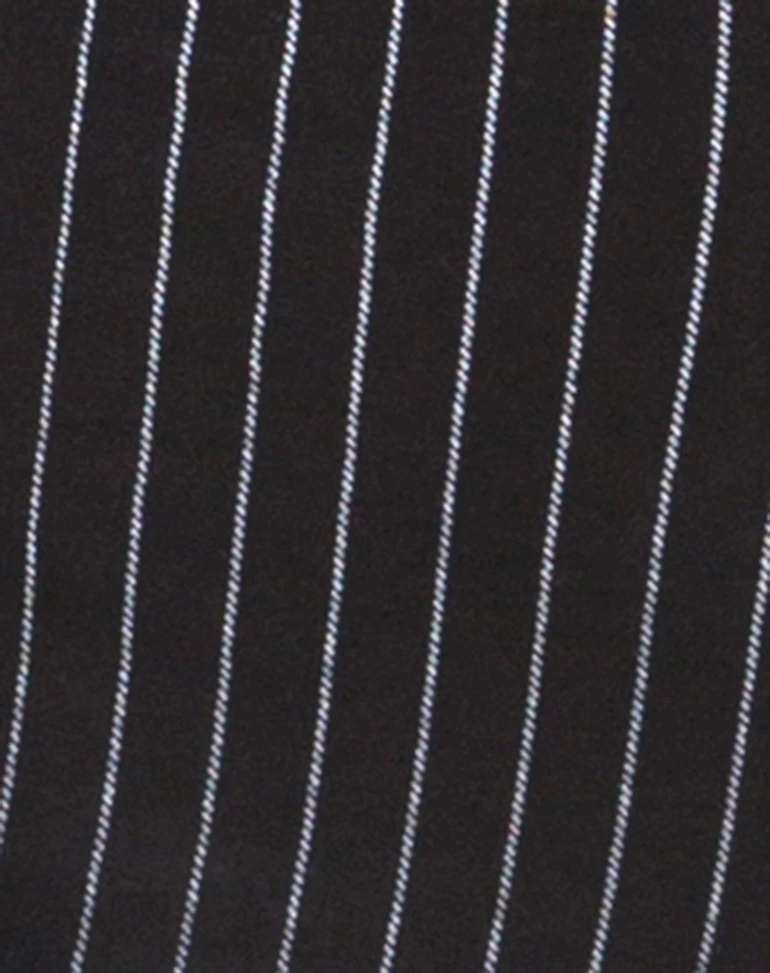 Solita Unitard in Pinstripe Black - Image 5