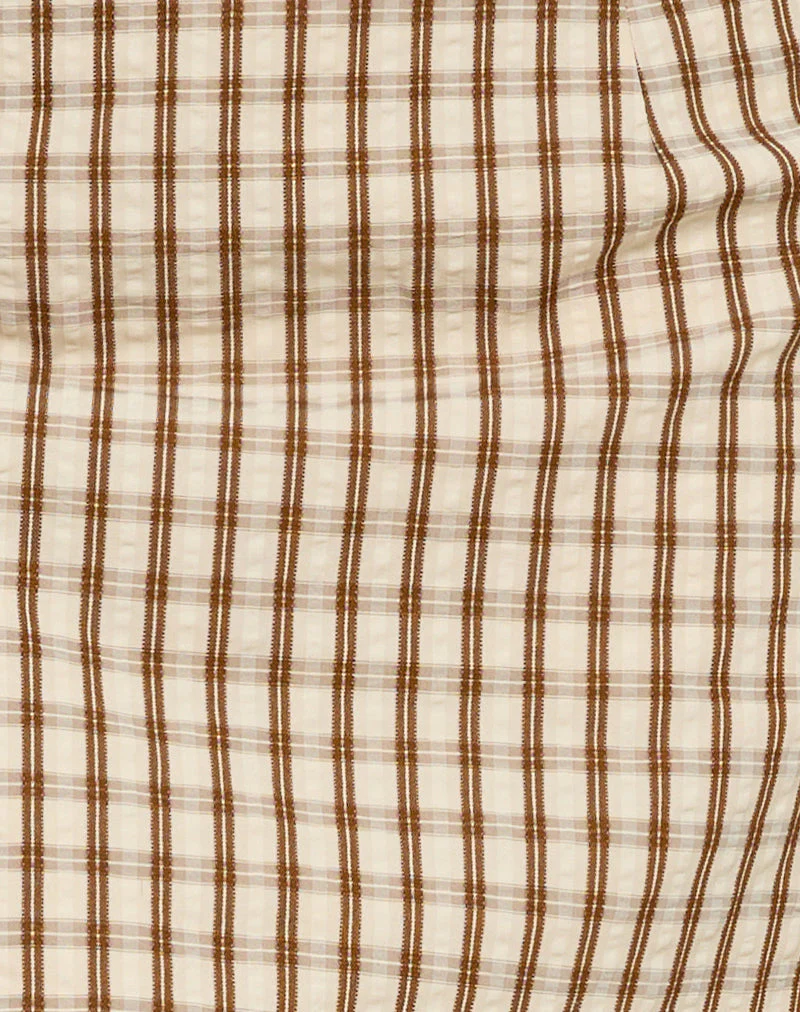 Solla Mini Skirt in Brown Check - Image 6