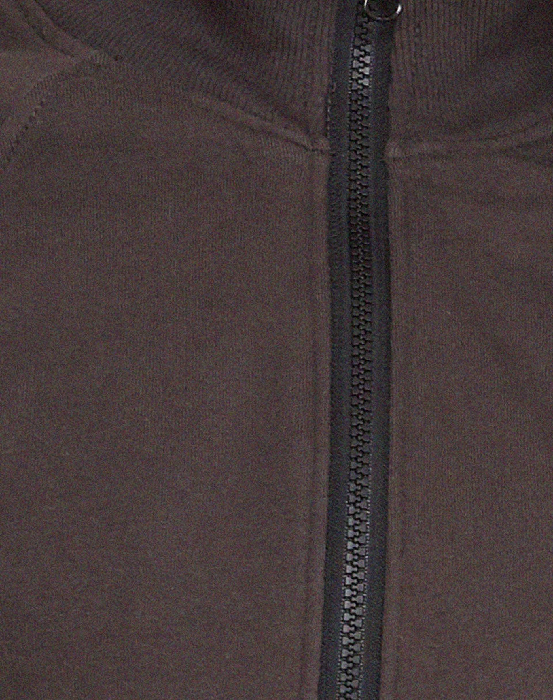 Sookie Zip Up High Neck Sweater in Beluga Grey Piping - Image 6