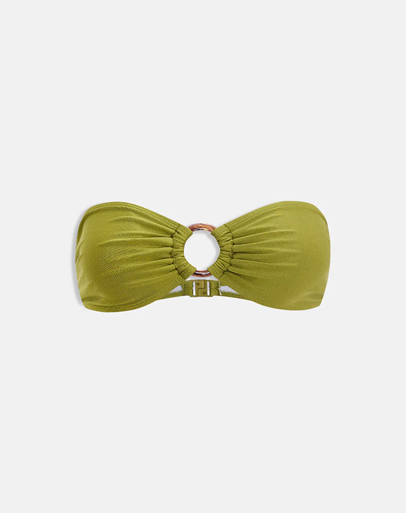 Sorawa Bikini Top in Olive Shine - Image 5