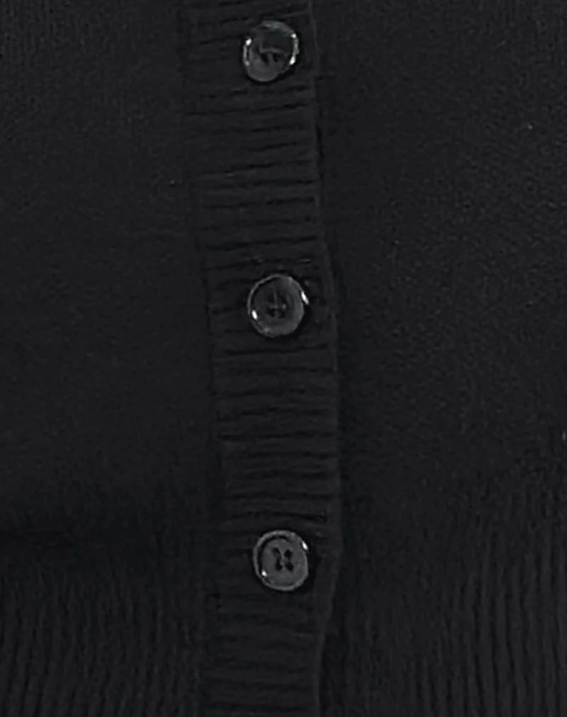 Subra Long Sleeve Cardigan in Black - Image 6