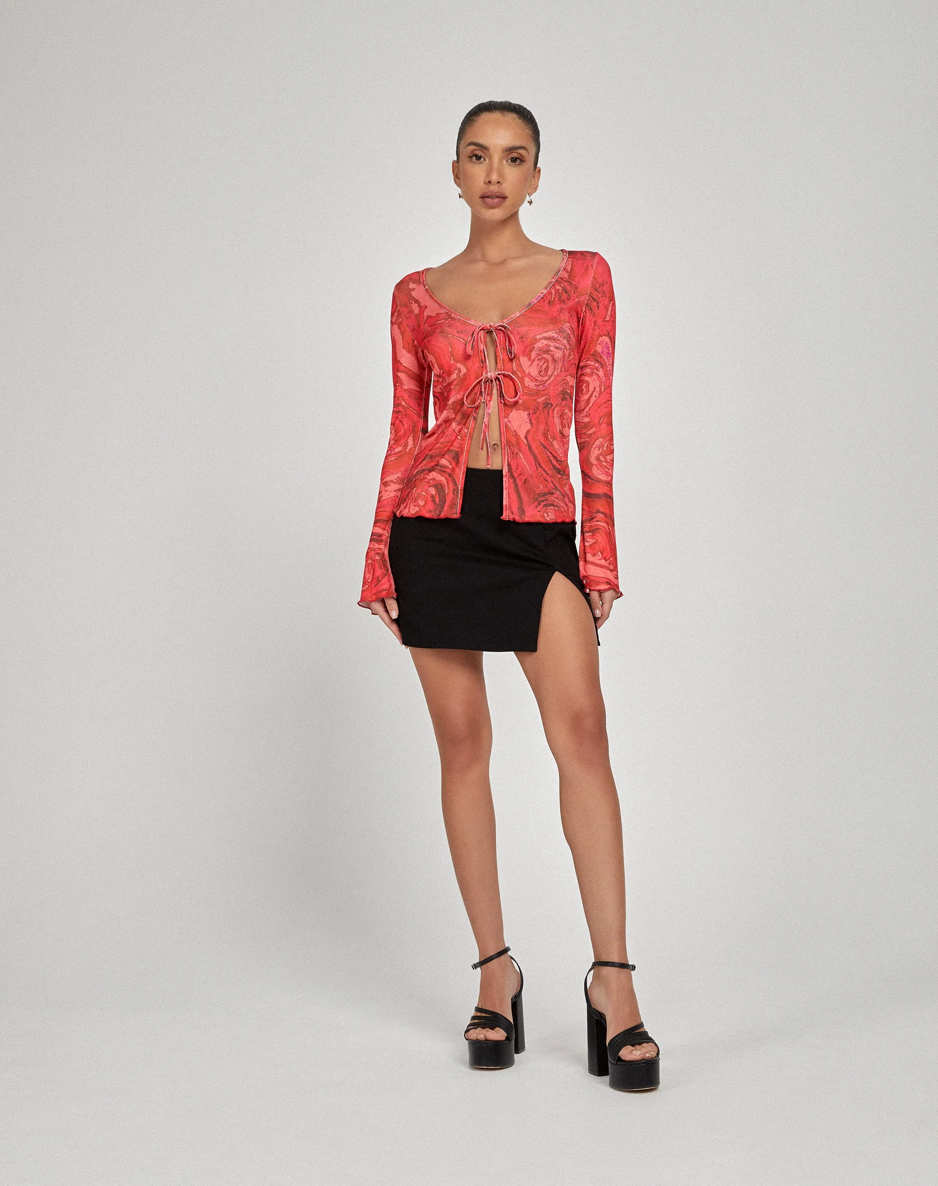 Sujata Cardi in Rose Petal Red - Image 6