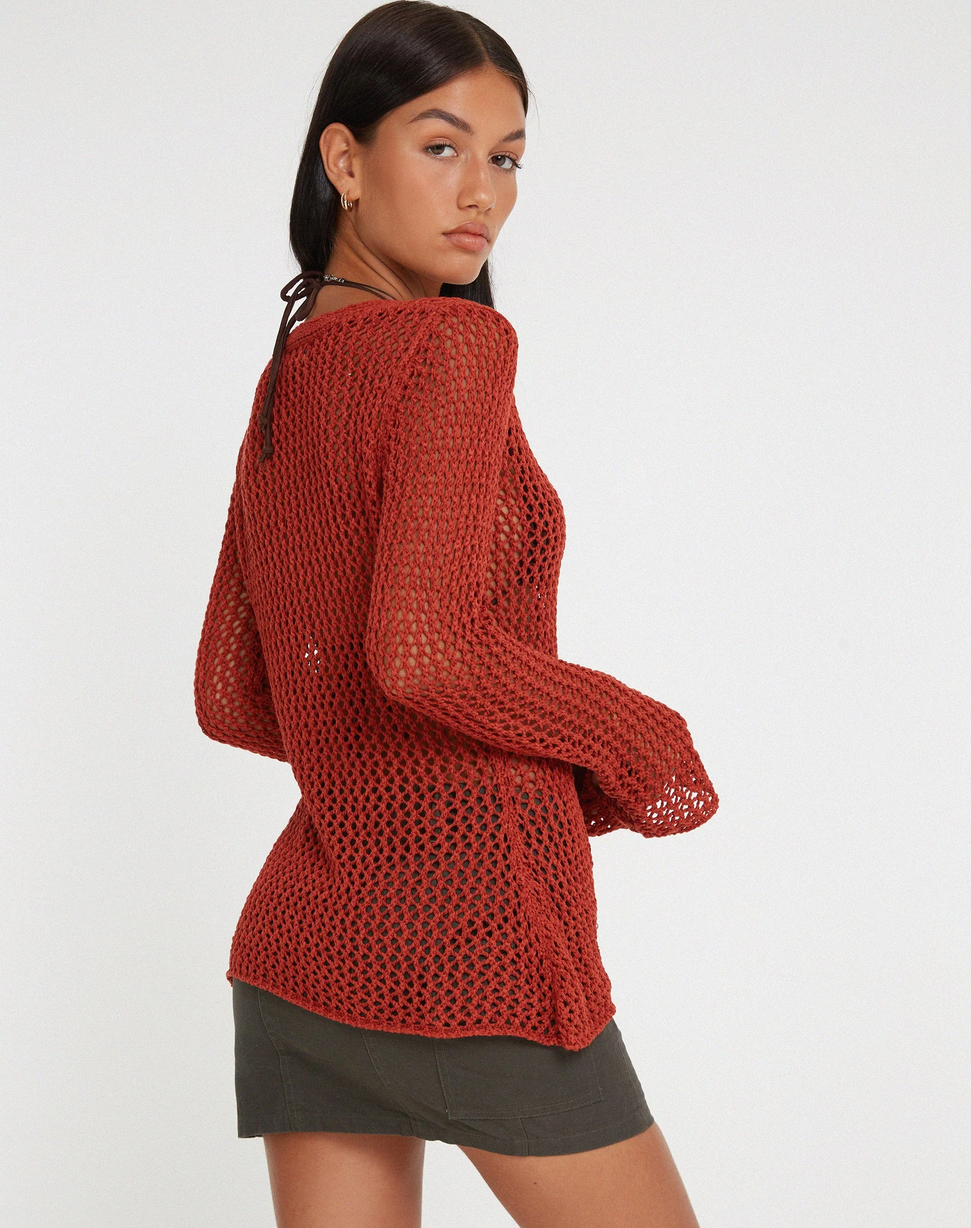 Sukati Cardi in Burnt Orange - Image 3