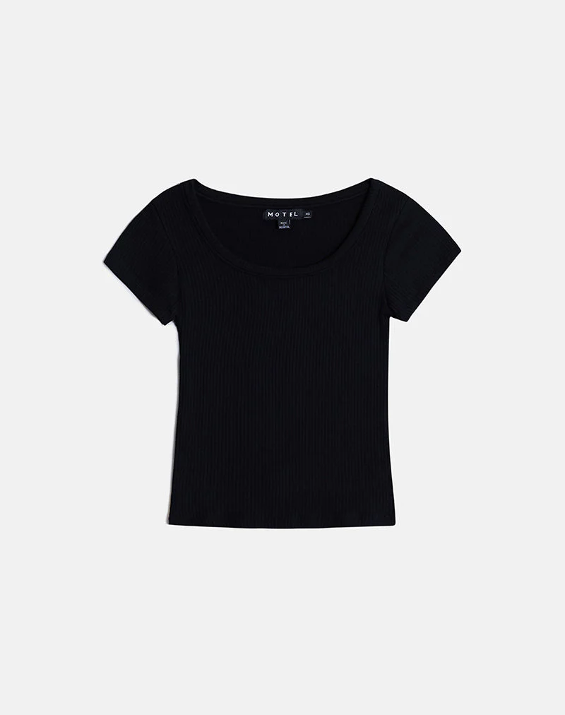 Sumala Tee in Thick Rib Black - Image 5